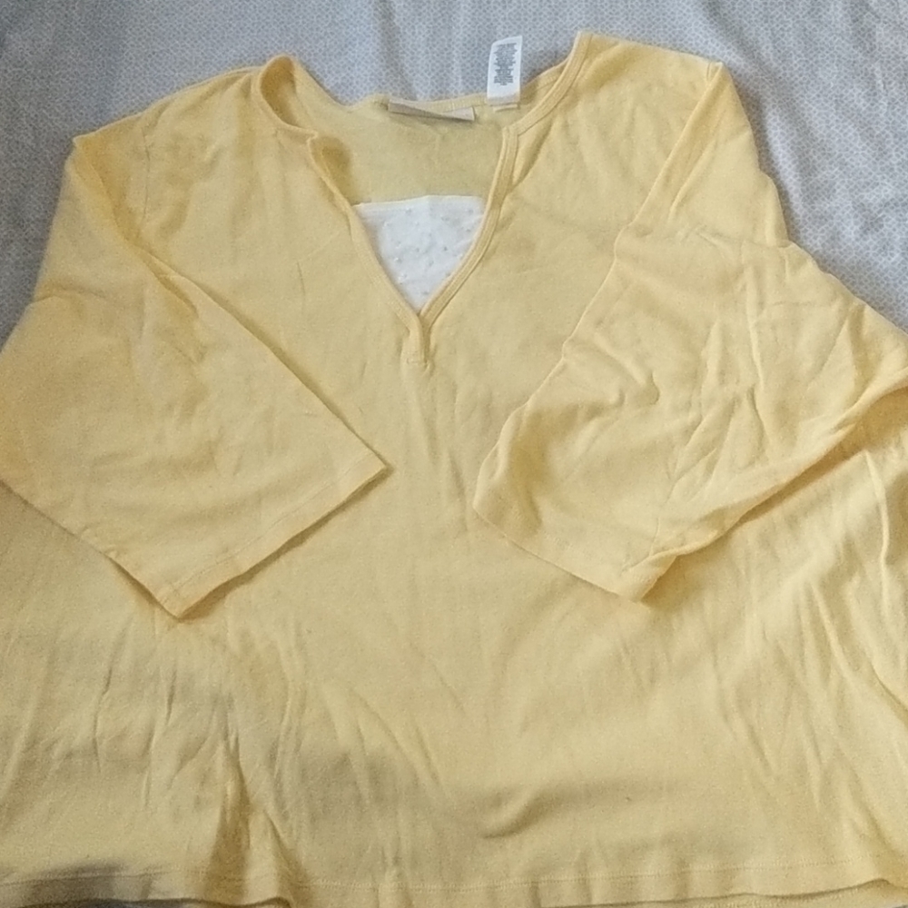 Yellow top with bead accent